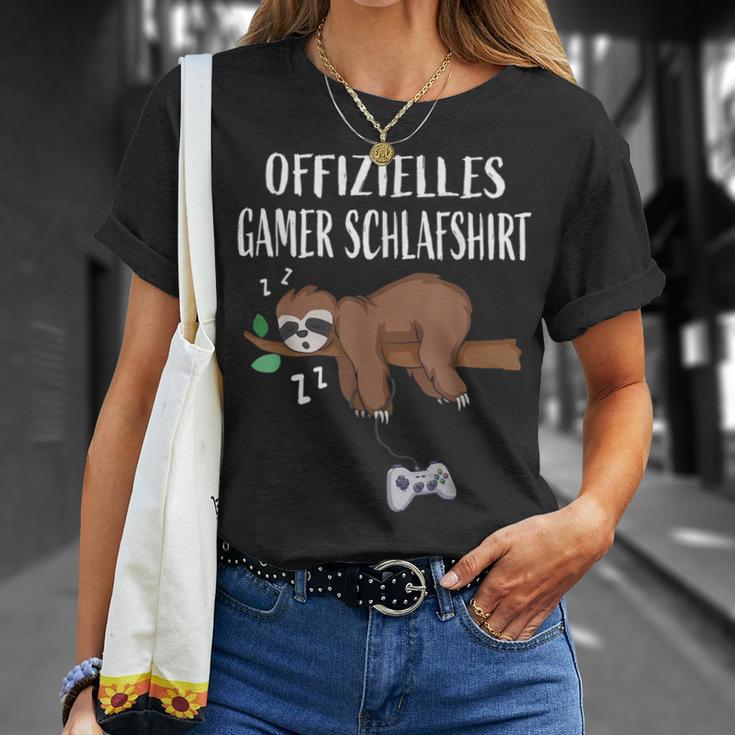 Gamer Pyjamas Sloth Gamingideo Player T-Shirt Geschenke für Sie