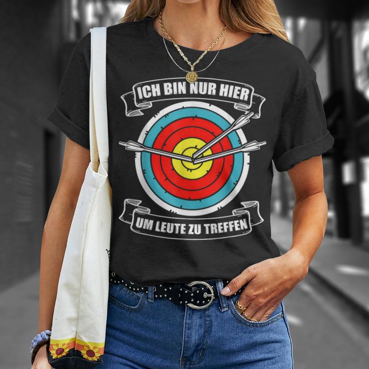 Ich Bin Nur Hier Bogenschütze Arrow Und Bogen Archery T-Shirt Geschenke für Sie