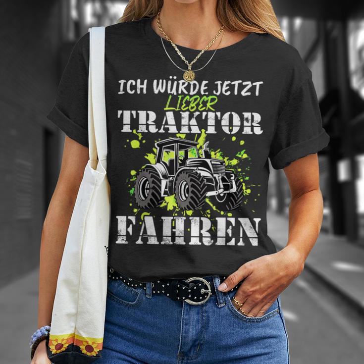 Ich Würde Jetzt Lieber Traktor Fahren T-Shirt Geschenke für Sie