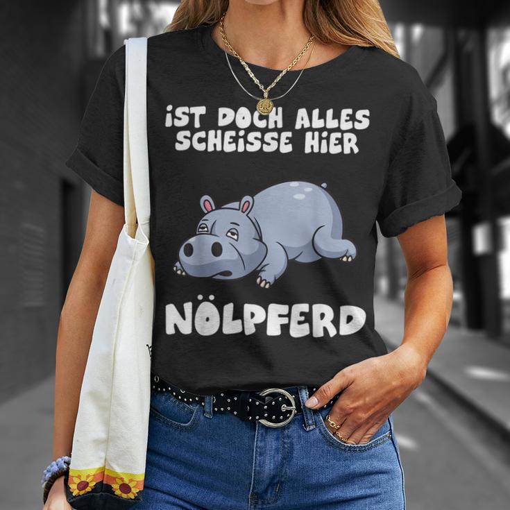 Ist Doch Alles Scheiße Hier Nölpferd T-Shirt Geschenke für Sie