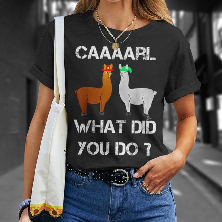 Lamas Mit Hütten Karl Was Hast Du Getan Llama T-Shirt Geschenke für Sie