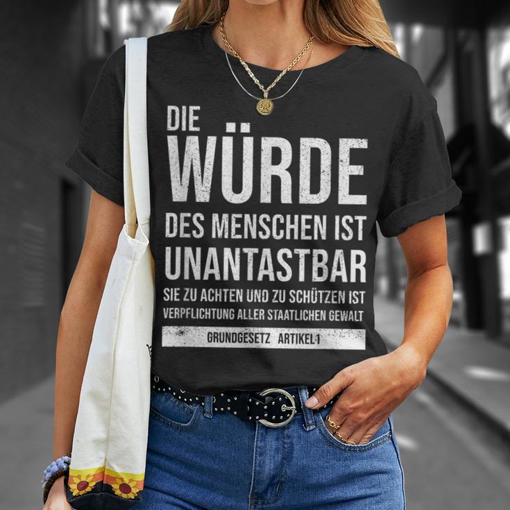 Basic Law Article 1 Die Würde Des Menschen Ist Unantastbar T-Shirt Geschenke für Sie