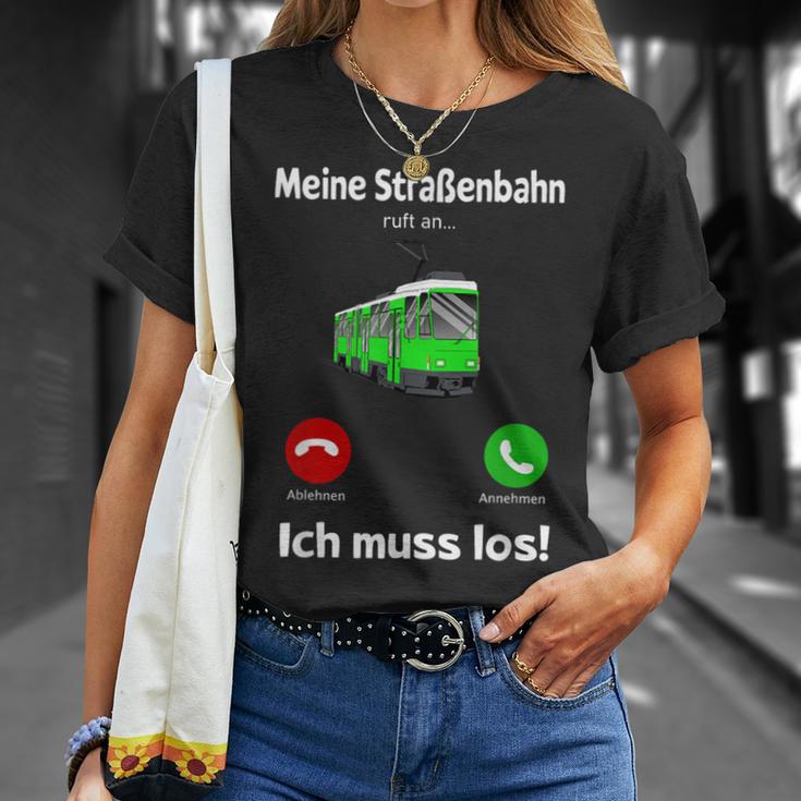 Meine Strassenbahn Ruft An Straßenbahnfahrer My Road Train Calling On T-Shirt Geschenke für Sie