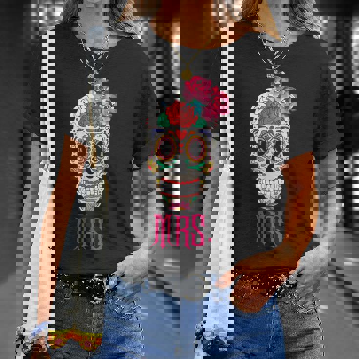 Mrs Sugar -Intage Avec Tête De Mort Dia De Los Muertos Mariée T-Shirt Cadeaux pour elle