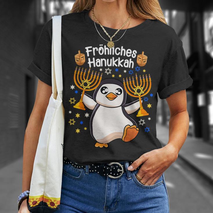 Penguin Hanukkah Menorah Happy Hanukkah T-Shirt Geschenke für Sie