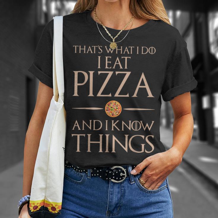 Pizza Das Ist Was Ich Essen Und Weiß Dinge German T-Shirt Geschenke für Sie