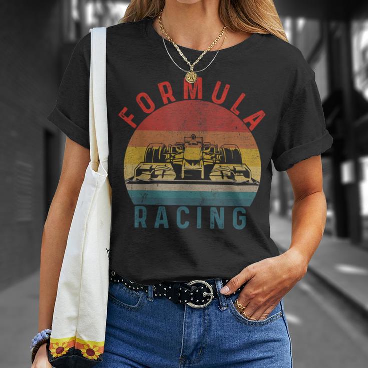 Retrointage Formula Racing Fan Silhouette Racing Car Formula T-Shirt Geschenke für Sie