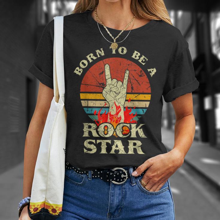 To Be Rockstar Heavy Metal Hand Hornintage Retro Born T-Shirt Geschenke für Sie