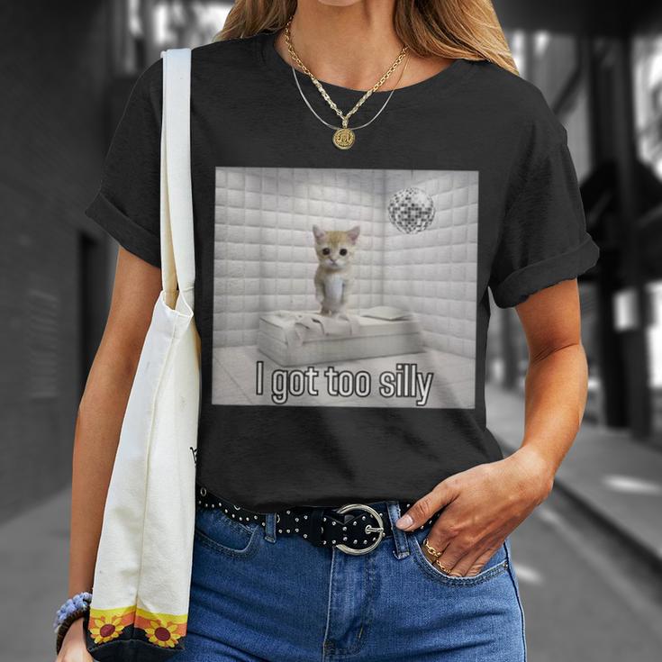 I Got Too Silly Sad Crying Cat Meme T-Shirt | Mazezy