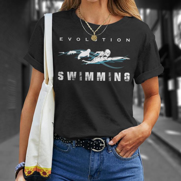 Swimming Evolution Swimmer Sportler Swimming T-Shirt Geschenke für Sie