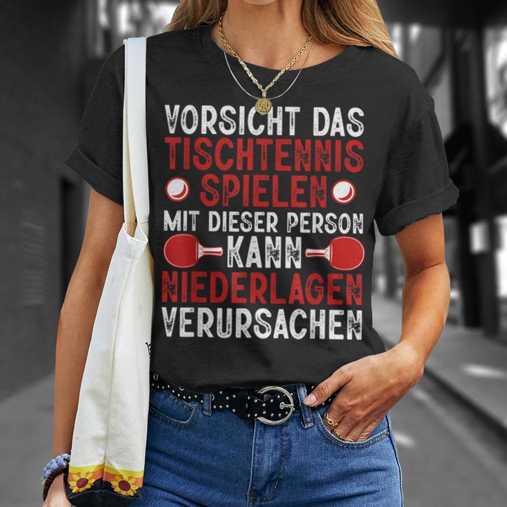 Vorsicht Das Tischtennis Spielen Ping Pong T-Shirt Geschenke für Sie