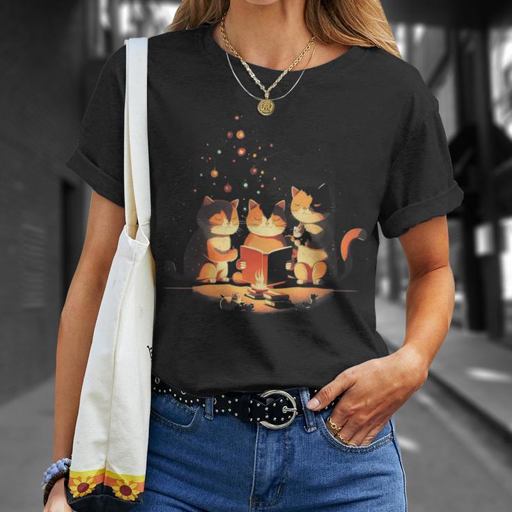 Weihnachtskatze Katze Süßer Hut Kunst Illustration T-Shirt Geschenke für Sie