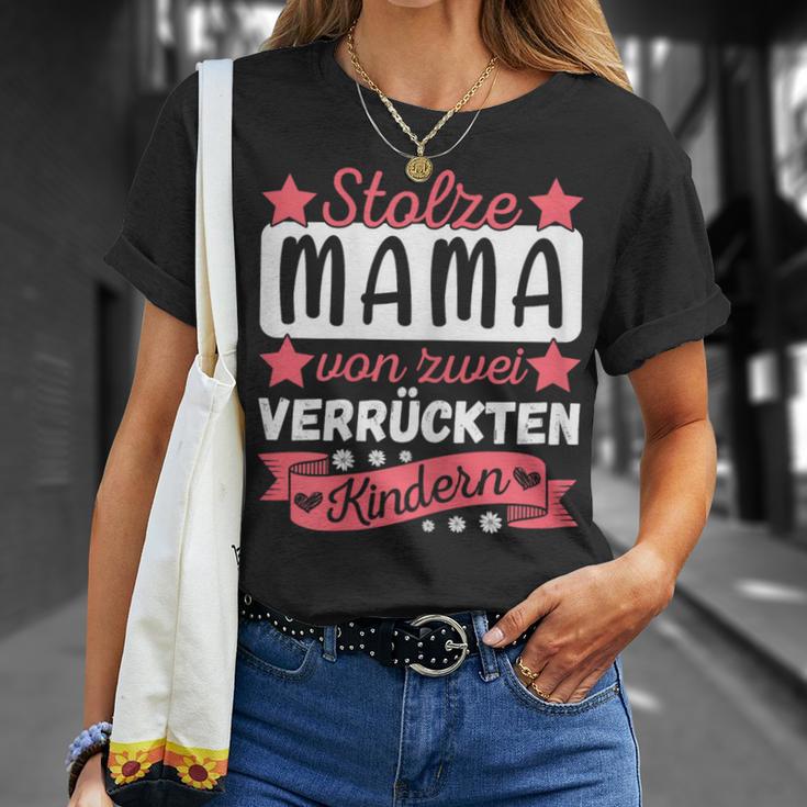 Women's Ich Bin Stolze Mamaon 2 Kinder Mutteron 2 T-Shirt Geschenke für Sie