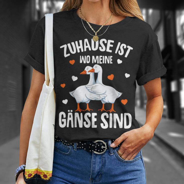 Zuhause Ist Wo Meine Gäse Sind Gäsehalter T-Shirt Geschenke für Sie