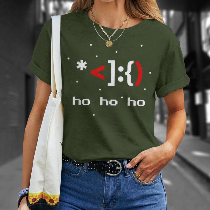 Ascii Santa Claus Face Coder 8Bit Retro Xmas T-Shirt Geschenke für Sie