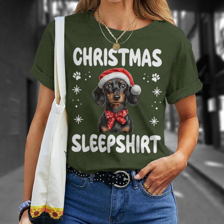 Dachshund Wiener Doxie Dog Nightdress Pyjamas Christmas T-Shirt Geschenke für Sie