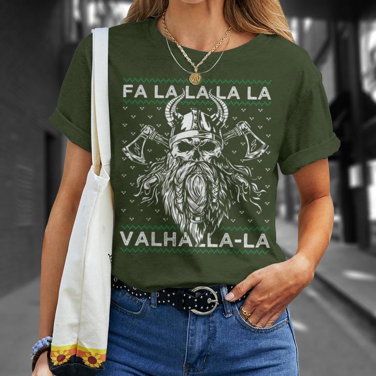 Ugly Christmas Fa La Laalhalla-Laiking Skull T-Shirt Geschenke für Sie