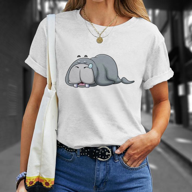 Das Dickerchen Macht Ein Naperchen Walrus Pyjamas Sleep T-Shirt Geschenke für Sie