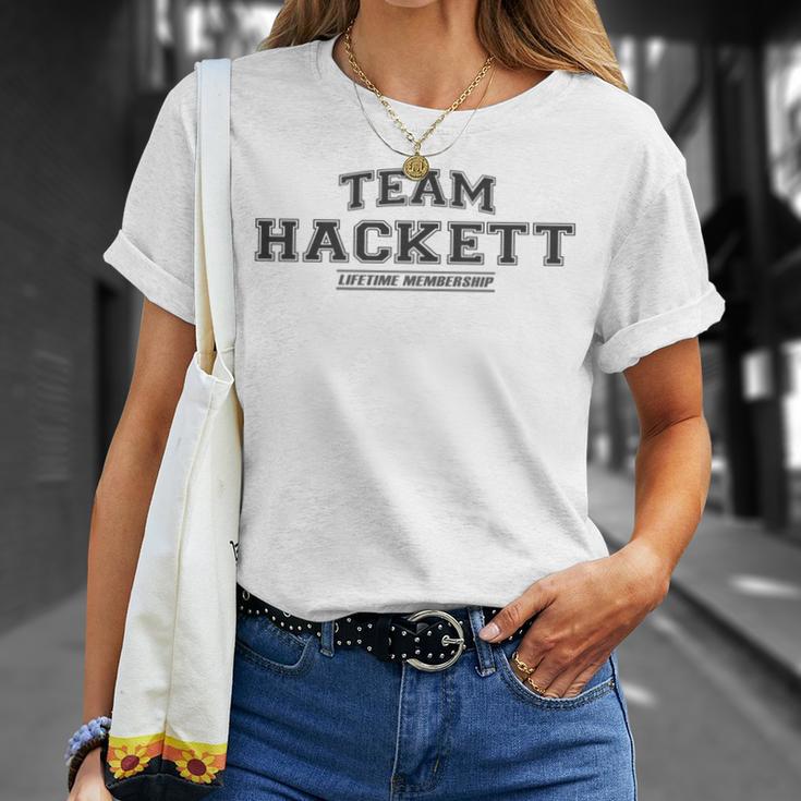 Team Hackett Stolzer Familiennachname Nachname T-Shirt Geschenke für Sie