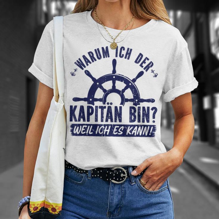 Warum Ich Der Kapänn Bin Weil Ich Es Kann Boat Rider Gray T-Shirt Geschenke für Sie