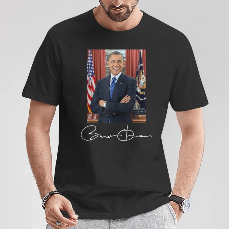 Barack Obama Signature And Portrait T-Shirt Lustige Geschenke