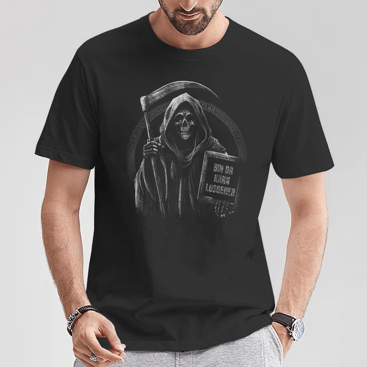 Bin Da Kann Losgehen Saying Humour Grim Reaper T-Shirt Lustige Geschenke