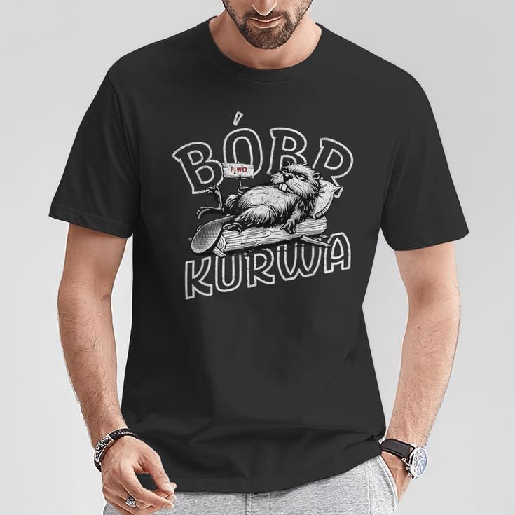 Bober Bóbr Kurwa Polish Flannelette Piwo T-Shirt Lustige Geschenke