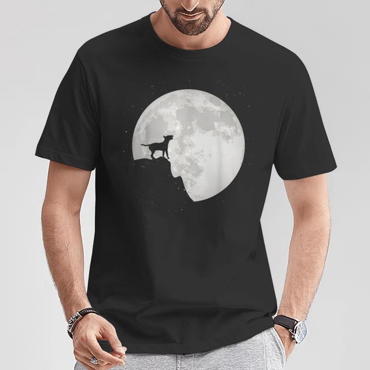 Bull Terrier Dog Portrait Dog Portrait Moon T-Shirt Lustige Geschenke