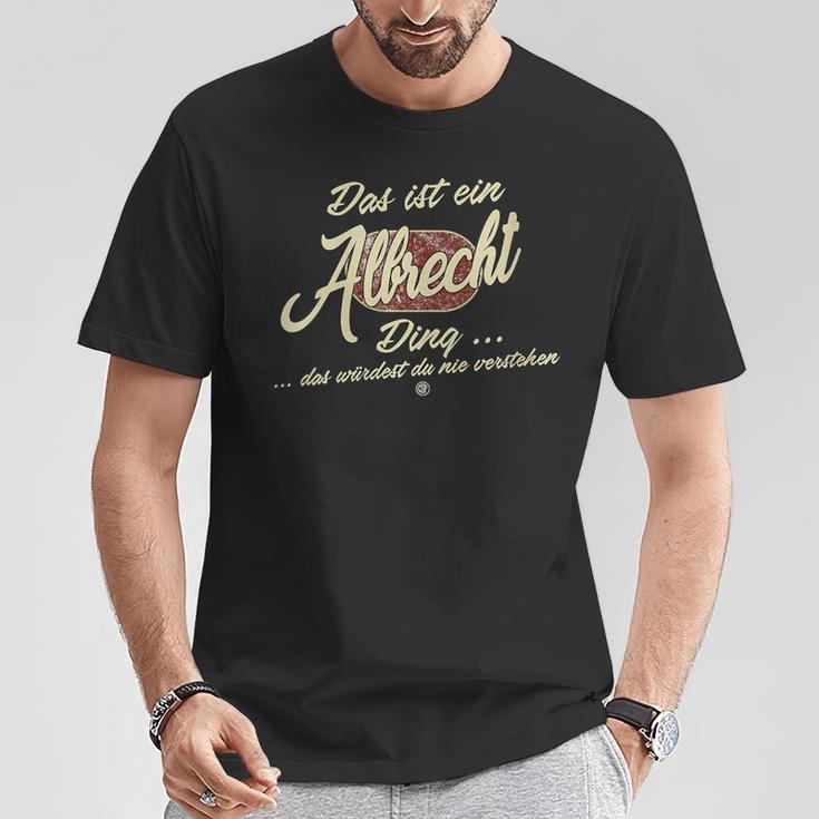 Damen Das Ist Ein Albrecht Ding Lustiges Familie Albrecht Mit-Ausschnitt T-Shirt Lustige Geschenke