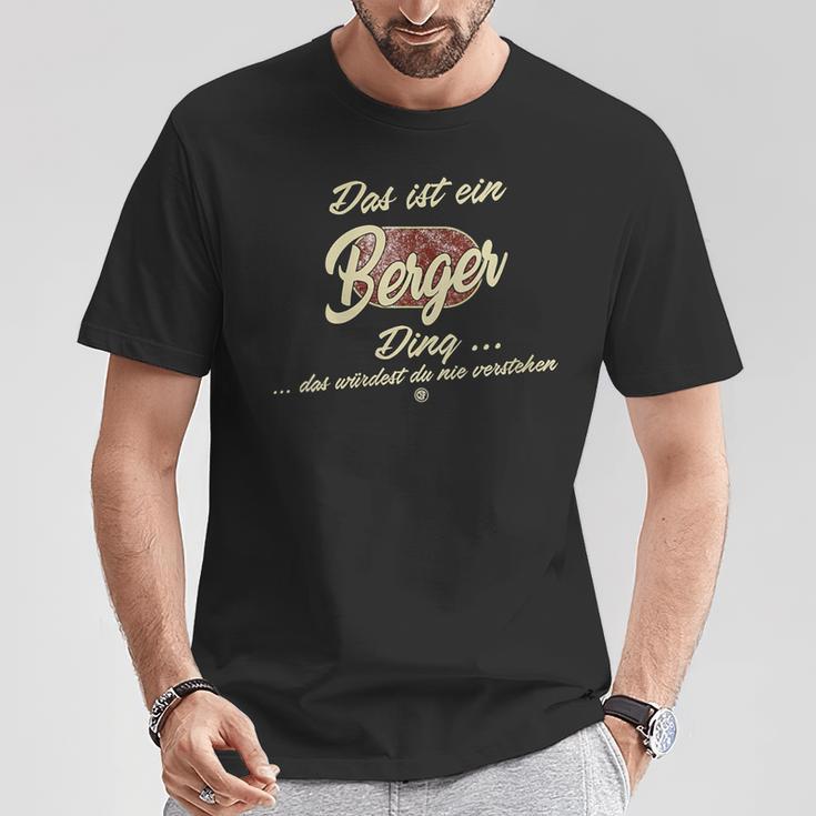 Damen Das Ist Ein Berger Ding Lustiges Familie Berger Mit-Ausschnitt T-Shirt Lustige Geschenke