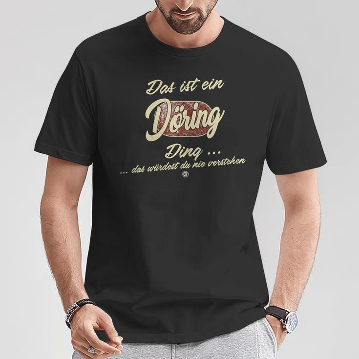 Damen Das Ist Ein Döring Ding Lustiges Familie Döring Mit-Ausschnitt T-Shirt Lustige Geschenke