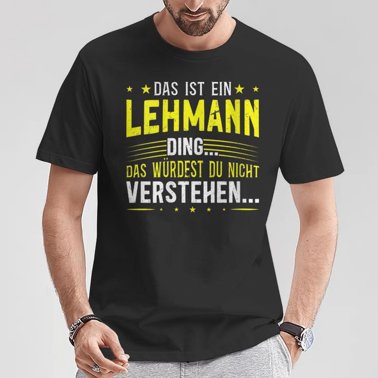 Damen Das Ist Ein Lehmann Ding Spruch Für Familie Lehmann Mit-Ausschnitt T-Shirt Lustige Geschenke