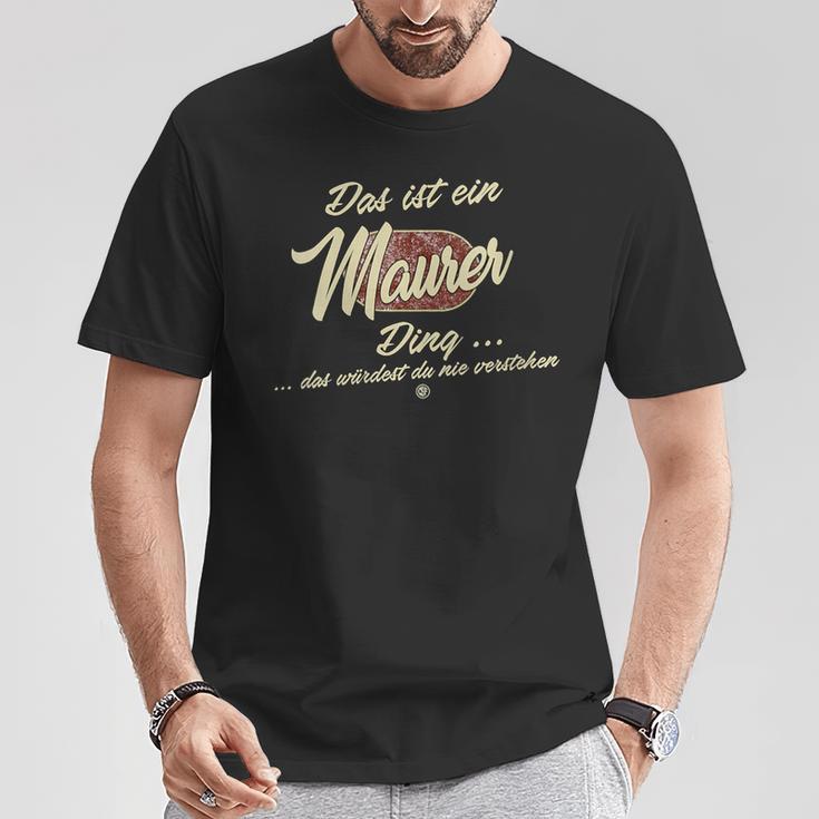 Damen Das Ist Ein Maurer Ding Lustiges Familie Maurer Mit-Ausschnitt T-Shirt Lustige Geschenke