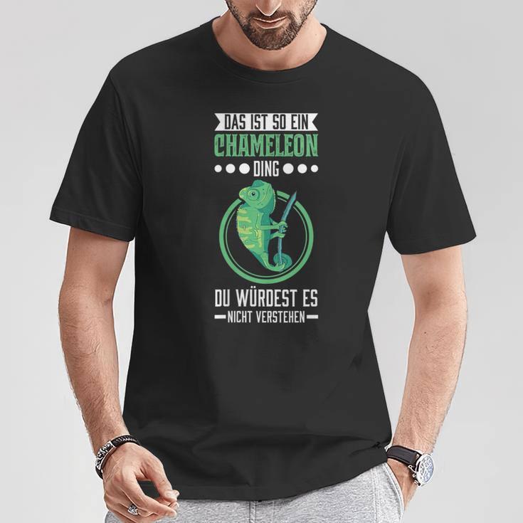 Damen Das Ist So Ein Chameleon Ding Chamäleon Mit-Ausschnitt T-Shirt Lustige Geschenke