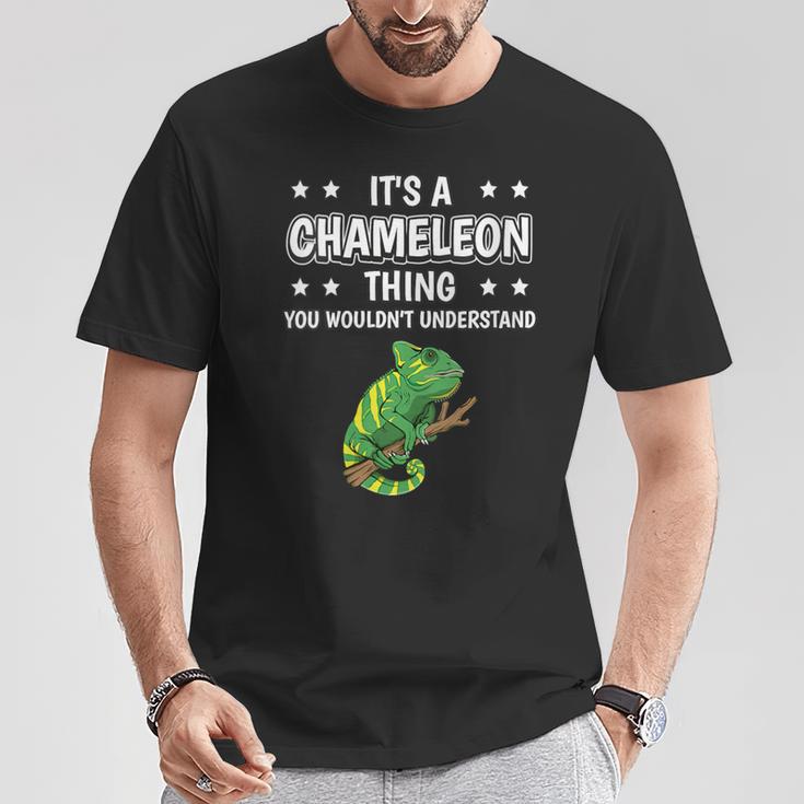 Damen Ist So Ein Chamäleon Ding Lustiger Spruch Chamäleons Mit-Ausschnitt T-Shirt Lustige Geschenke