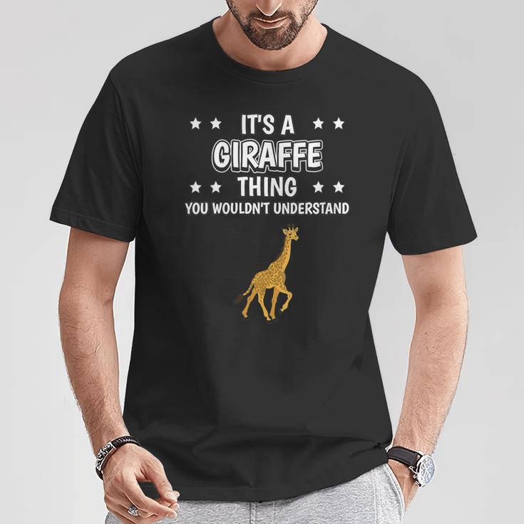 Damen Ist So Ein Giraffe Ding Lustiger Spruch Giraffen Mit-Ausschnitt T-Shirt Lustige Geschenke