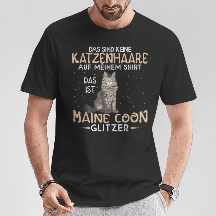 Das Sind Keine Katzenhaare Das Ist Maine Coon Glitter T-Shirt Lustige Geschenke