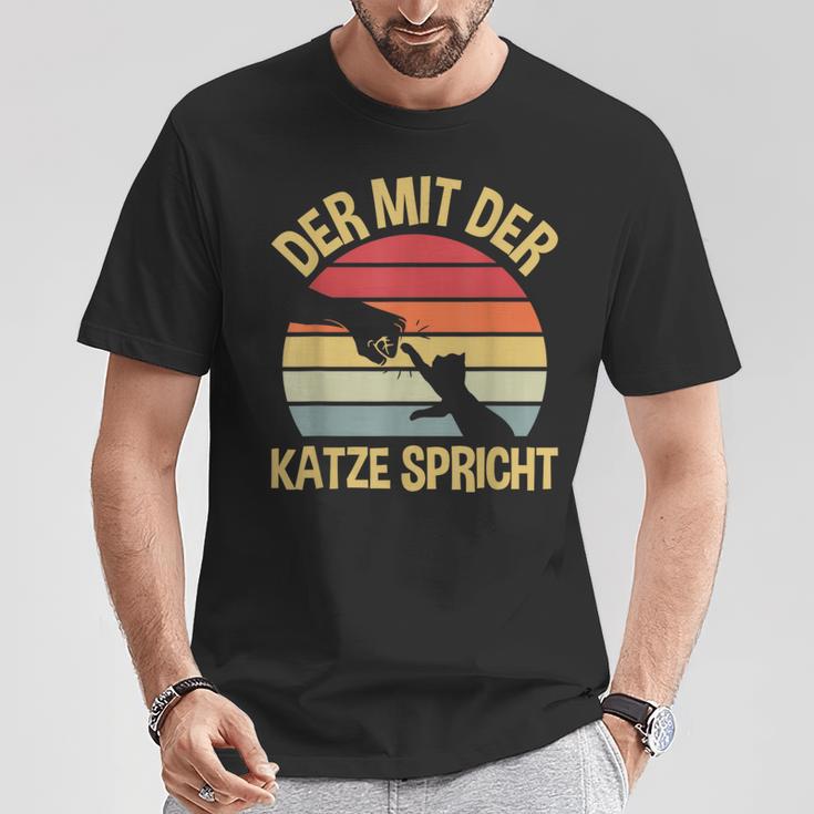 Der Mit Der Katze Speaks Cats Katzenpapa The Mit Cat T-Shirt Lustige Geschenke