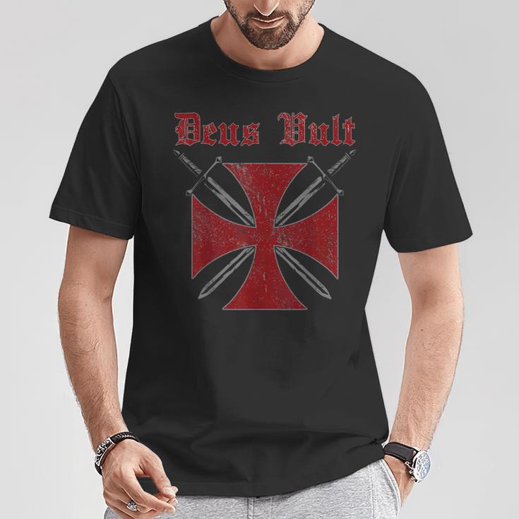 Deusult Helmet Templar Order Templar Holy Cross T-Shirt Lustige Geschenke