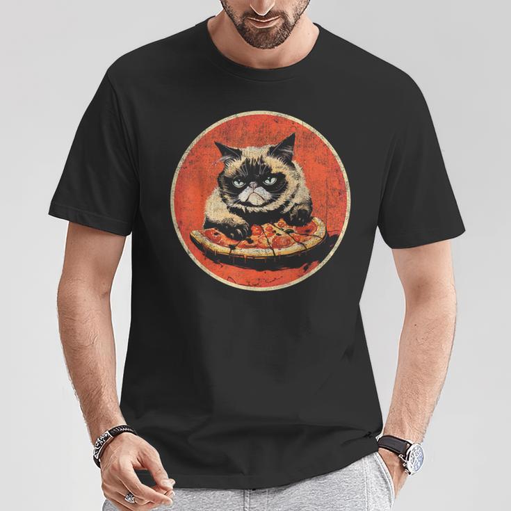 Cat Pizzaintage T-Shirt Lustige Geschenke