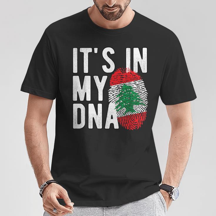 It's In My Dna Lebanon Flag Fingerprint T-Shirt Lustige Geschenke