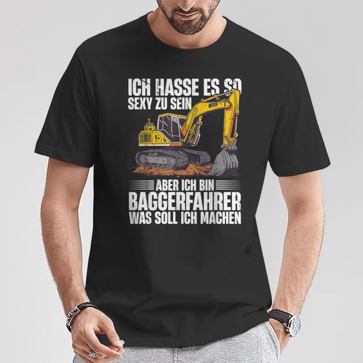 Ich Bin Baggerfahrer Construction Worker Digger T-Shirt Lustige Geschenke