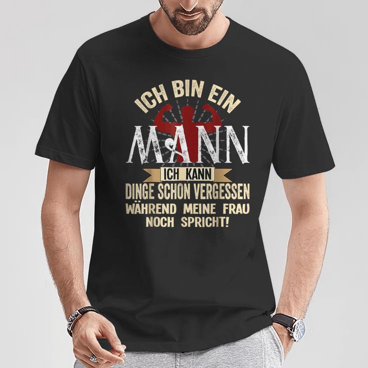 Ich Bin Ein Mann Ich Kann Dinge Schonergessen Humour Fun T-Shirt Lustige Geschenke