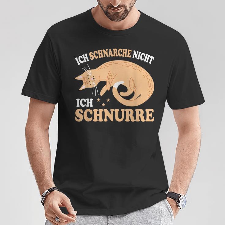 Ich Schnarche Nicht Ich Schnurre Katzen Official Sleep T-Shirt Lustige Geschenke