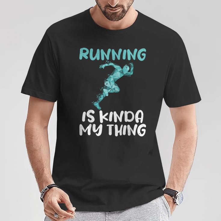 Laufen Ist Irgendwie Mein Ding Marathonläufer T-Shirt Lustige Geschenke