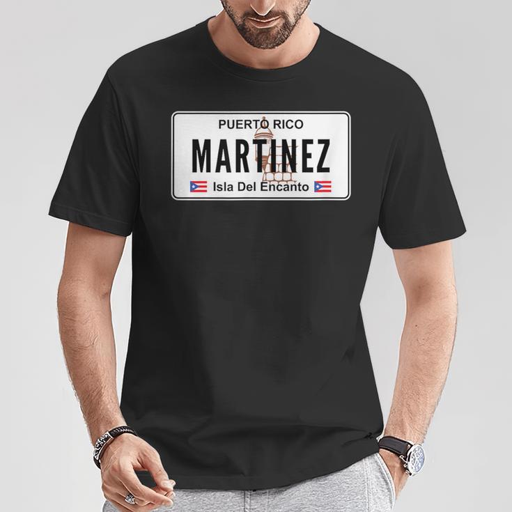 Martinez Last Name Puerto Rico License Plate T-Shirt Lustige Geschenke