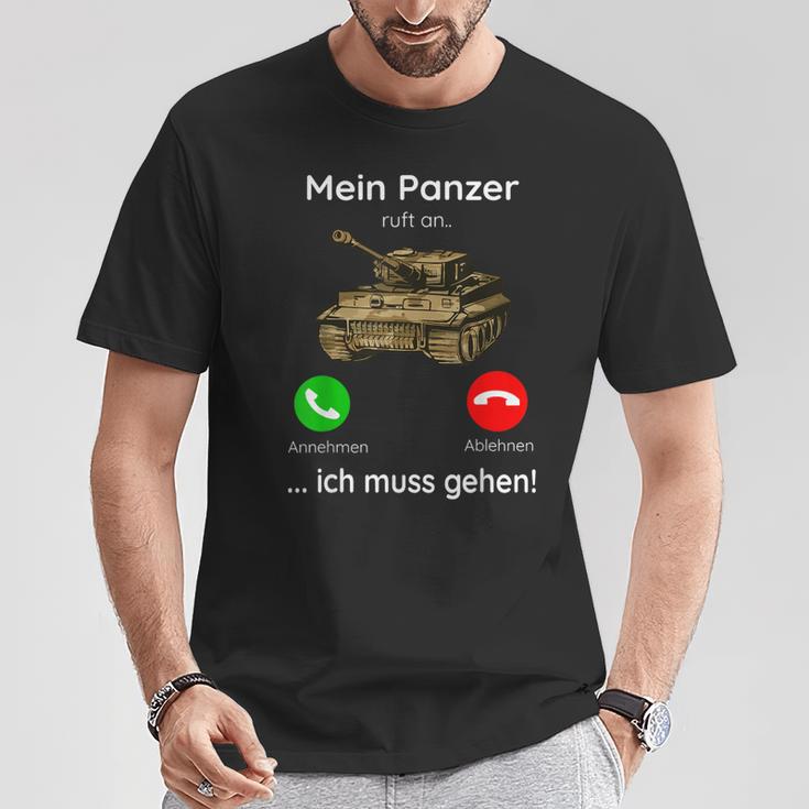 Mein Panzer Ruft An Ich Muss Gehen T-Shirt Lustige Geschenke