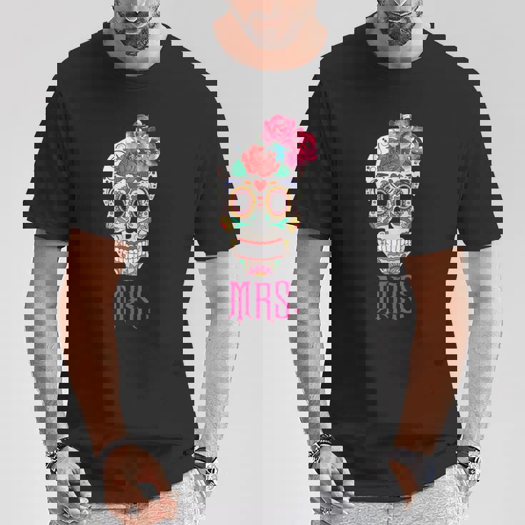 Mrs Sugar -Intage Avec Tête De Mort Dia De Los Muertos Mariée T-Shirt Cadeaux drôles