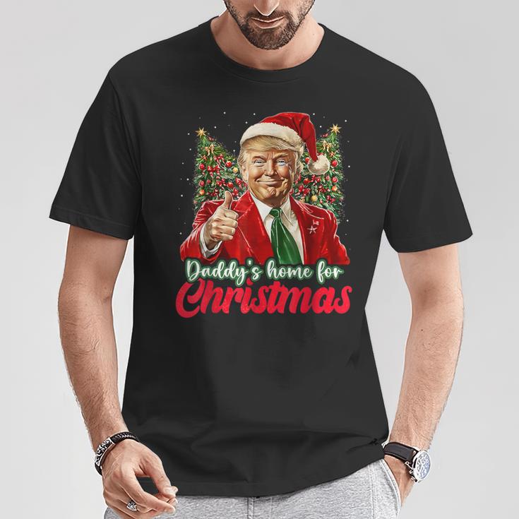 Papa Ist Zu Weihnachten Zu Hause Trump T-Shirt Lustige Geschenke