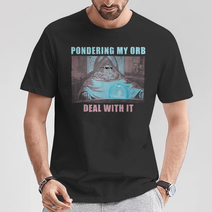 Pondering My Orb Wizard Meme T-Shirt Lustige Geschenke